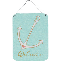 "Caroline's Treasures Anchor Welcome Metal Print, 16"" x 12"", Multicolor"