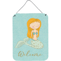 "Caroline's Treasures Mermaid Welcome Metal Print, 16"" x 12"", Multicolor"