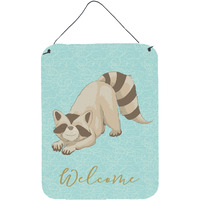 "Caroline's Treasures Raccoon Welcome Metal Print, 16"" x 12"", Multicolor"