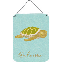 "Caroline's Treasures Sea Turtle Welcome Metal Print, 16"" x 12"", Multicolor"