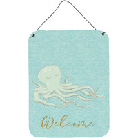 "Caroline's Treasures Octopus Welcome Metal Print, 16"" x 12"", Multicolor"