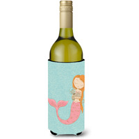 "Caroline's Treasures Mermaid with Cat Decorative Bottle Hugger, 750 ml, Multicolor"