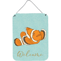 "Caroline's Treasures Clown Fish Welcome Metal Print, 16"" x 12"", Multicolor"