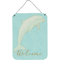"Caroline's Treasures Dolphin Welcome Metal Print, 16"" x 12"", Multicolor"