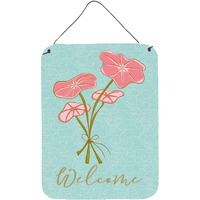 "Caroline's Treasures Bunch of Flowers Welcome Metal Print, 16"" x 12"", Multicolor"