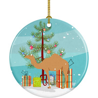 "Caroline's Treasures Arabian Camel Dromedary Christmas Ceramic Ornament, Multicolor"