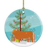 Caroline's Treasures Highland Cow Christmas Ceramic Ornament