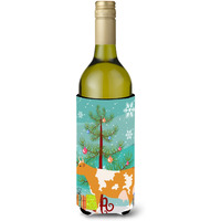 "Caroline's Treasures Guernsey Cow Christmas Decorative Bottle Hugger, 750ml, Multicolor"