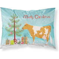 "Caroline's Treasures Guernsey Cow Christmas Pillowcase, Standard, Multicolor"