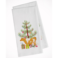 Guernsey Cow Christmas White Kitchen Towel Set of 2
