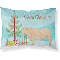 "Caroline's Treasures Charolais Cow Christmas Pillowcase, Standard, Multicolor"