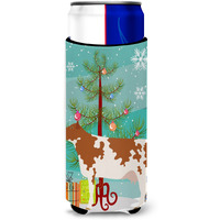 "Caroline's Treasures Ayrshire Cow Christmas Decorative Can Hugger, Slim, Multicolor"