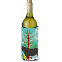 "Caroline's Treasures Black Angus Cow Christmas Decorative Bottle Hugger, 750ml, Multicolor"