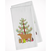 Jersey Cow Christmas White Kitchen Towel Set of 2