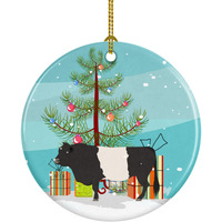 Caroline's Treasures Belted Galloway Cow Christmas Ceramic Ornament