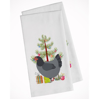 Jersey Giant Chicken Christmas White Kitchen Towel Set of 2