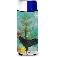 "Caroline's Treasures Minorca Ctalalan Chicken Christmas Decorative Can Hugger, Slim, Multicolor"