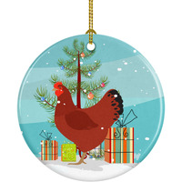 Caroline's Treasures New Hampshire Red Chicken Christmas Ceramic Ornament
