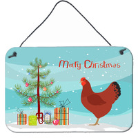 "Caroline's Treasures New Hampshire Red Chicken Christmas Metal Print, 8"" x 12"", Multicolor"