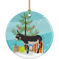 "Caroline's Treasures American Mammoth Jack Donkey Christmas Ceramic Ornament, Multicolor"