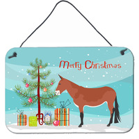 "Caroline's Treasures Mule Christmas Metal Print, 8"" x 12"", Multicolor"