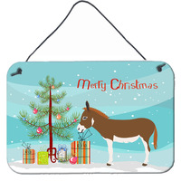 "Caroline's Treasures Miniature Mediterranian Donkey Christmas Print, 8"" x 12"", Multicolor"