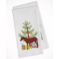 Hinny Horse Donkey Christmas White Kitchen Towel Set of 2