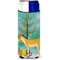 "Caroline's Treasures Turkmenian Kulan Donkey Christmas Decorative Can Hugger, Slim, Multicolor"