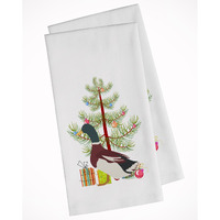 Rouen Duck Christmas White Kitchen Towel Set of 2