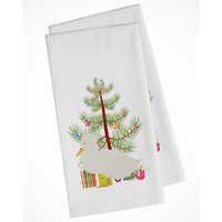 Crested Duck Christmas White Kitchen Towel Set of 2
