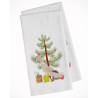 West Harlequin Duck Christmas White Kitchen Towel Set of 2