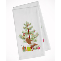 Indian Runner Duck Christmas White Kitchen Towel Set of 2
