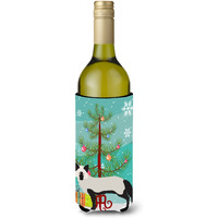 "Caroline's Treasures Silver Fox Christmas Decorative Bottle Hugger, 750ml, Multicolor"