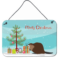 "Caroline's Treasures Eurasian Beaver Christmas Metal Print, 8"" x 12"""