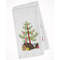 Chinchilla Christmas White Kitchen Towel Set of 2