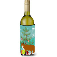 "Caroline's Treasures Red Fox Christmas Decorative Bottle Hugger, 750ml, Multicolor"