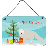 "Caroline's Treasures White Arctic Fox Christmas Metal Print, 8"" x 12"", Multicolor"