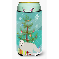 "Caroline's Treasures White Arctic Fox Christmas Decorative Can Hugger, Tall, Multicolor"
