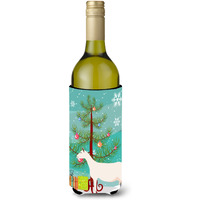 "Caroline's Treasures Saanen Goat Christmas Decorative Bottle Hugger, 750ml, Multicolor"