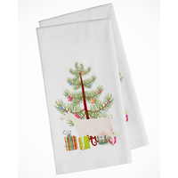 Saanen Goat Christmas White Kitchen Towel Set of 2