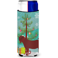 "Caroline's Treasures Kalahari Red Goat Christmas Decorative Can Hugger, Slim, Multicolor"