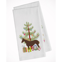 Percheron Horse Christmas White Kitchen Towel Set of 2