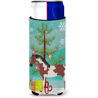 "Caroline's Treasures Pinto Horse Christmas Decorative Can Hugger, Slim, Multicolor"