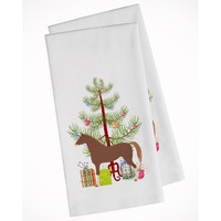 Hannoverian Horse Christmas White Kitchen Towel Set of 2
