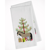 Welsh Pony Horse Christmas White Kitchen Towel Set of 2
