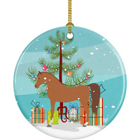 "Caroline's Treasures Arabian Horse Christmas Ceramic Ornament, Multicolor"