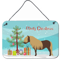 "Caroline's Treasures Shetland Pony Horse Christmas Metal Print, 8"" x 12"""