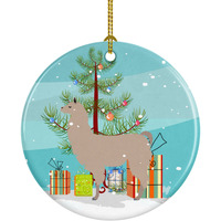 "Caroline's Treasures Llama Christmas Ceramic Ornament, Multicolor"