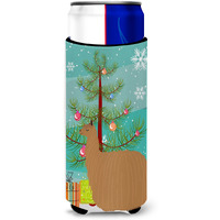 "Caroline's Treasures Alpaca Suri Christmas Decorative Can Hugger, Slim, Multicolor"