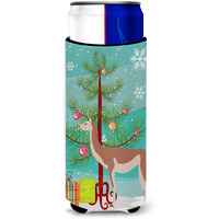 "Caroline's Treasures Guanaco Christmas Decorative Can Hugger, Slim, Multicolor"